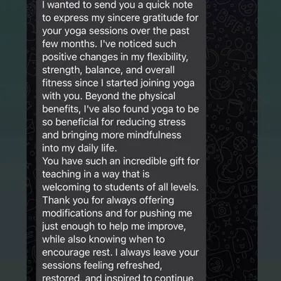 I am so grateful for this wonderful feedback. It's my goal to create a welcoming space for students of all levels, offering modifications and encouragement so you always feel refreshed and restored.