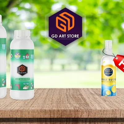 Get started on your creations with our signature Crystal Clear 2:1 Resin and Hardener. This non-toxic, food-grade formula is self-leveling and offers high strength, making it ideal for everything from coating to casting. Plus, you get a bubble buster spray for free.