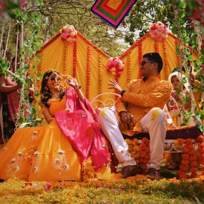 The pure joy and vibrant colors of a Haldi ceremony. We focus on capturing the fun, candid interactions that make pre-wedding rituals so special.