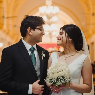 That look of love. For this bride, I created a soft, romantic makeup look with a gentle focus on the eyes and a custom lip shade to perfectly match the moment.