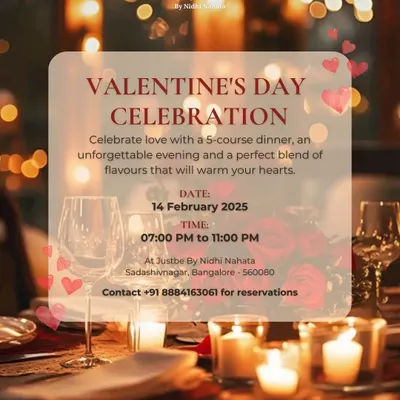 This Valentine's Day, we invite you to a celebration of love with a 5-course dinner. Our candlelit setting and a perfect blend of flavours from around the world are designed to warm your hearts and create an unforgettable evening.