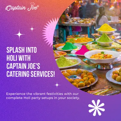 Splash into Holi with a feast for the senses. My catering setups for Holi include colorful food displays that complement the festive gulal. I provide a complete party solution to make your society or home event a massive success.