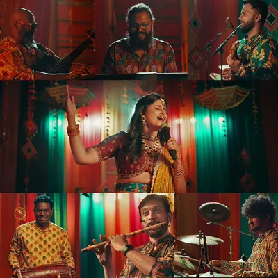 A collage from our 'Barso Re' music video, featuring every member of Aratu. This shows the full team that works together to create our unique sound.
