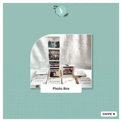 This personalized photo treasure trunk is a magical way to store cherished memories. The wooden box opens to reveal an accordion-style strip of photos, making it a deeply personal and handmade gift for any occasion.