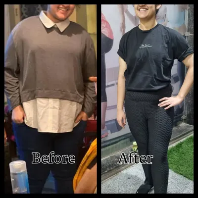 A picture is worth a thousand words. This before and after photo shows the amazing physical transformation of a dedicated student who lost over 30 kgs in 7 months by combining consistent training with a healthy diet.
