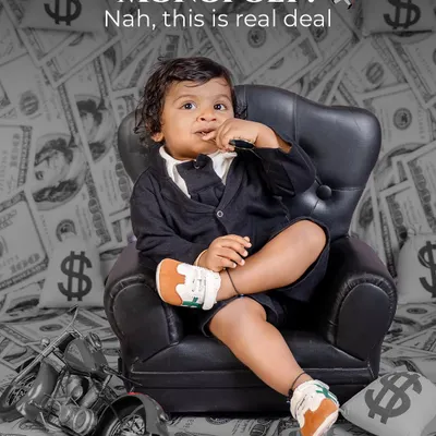 This is the real deal! My "Boss Baby" theme is a client favorite, featuring a backdrop of money, a tiny CEO chair, and of course, a baby with a whole lot of attitude.