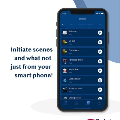 The Yubii app by FIBARO allows you to initiate complex scenes with a single tap. From "Wake up" to "Romantic dinner," your pre-programmed moods are always ready to go, right from your smartphone.