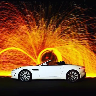 For this Top Gear Magazine commercial shoot, I designed a dynamic pyrotechnic display to frame the Jaguar F-Type. This kind of specialized work requires precise control to create dramatic visuals for high-end advertising and brand promotions.