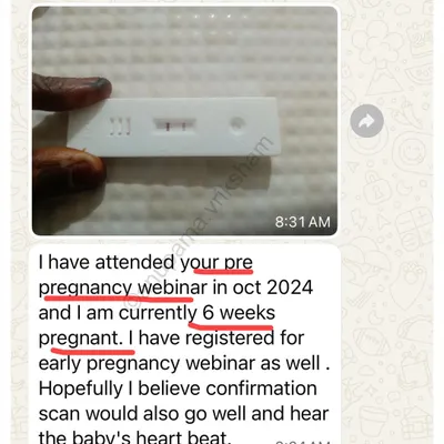 A positive pregnancy test and already registered for the early pregnancy webinar. This is the happiness so many are waiting for.