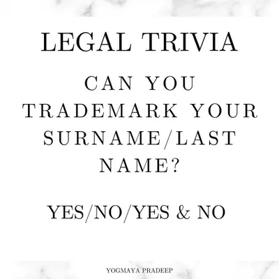 Legal Trivia: Can you trademark your surname or last name? This is a frequent question in our practice, and the answer involves understanding the concept of "distinctive character" in trademark law.