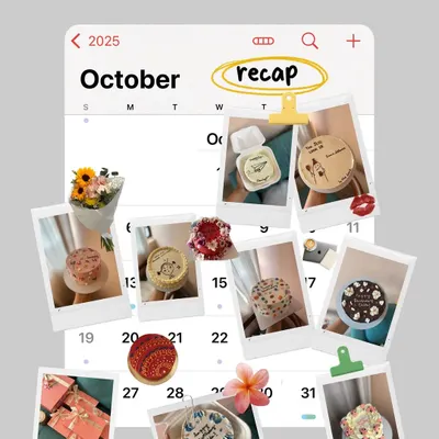 A recap of my October bakes, showing a variety of custom bento cakes and celebration cakes I made throughout the month.