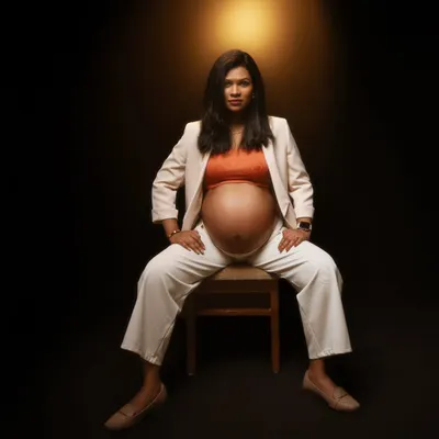Here’s a portrait that speaks of power, grace, and resilience. The strong pose and confident gaze tell a story of motherhood, strength, and individuality.