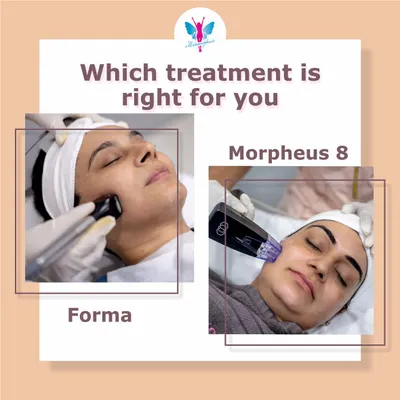 Forma or Morpheus8? Forma is ideal for mild to moderate skin laxity and a quick pre-event glow, while Morpheus8 goes deeper to treat fine lines, wrinkles, and acne scarring.