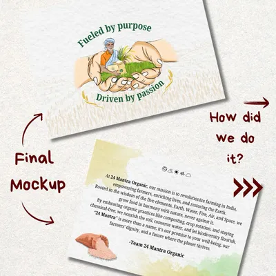 I was so proud to work on my first corporate order with 24 Mantra Organic! I designed this greeting card from scratch, creating custom illustrations that reflect their mission of empowering farmers and embracing nature. It was super fun to bring their brand values to life.