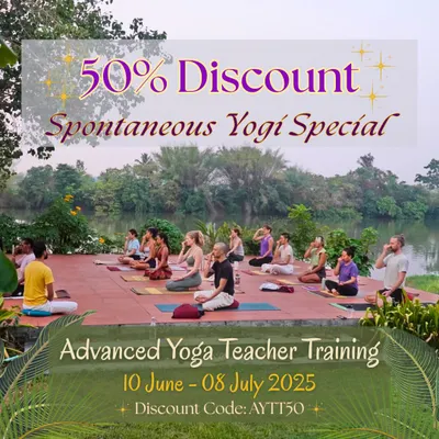 An exclusive offer for our Advanced Yoga Teacher Training. This course provides an opportunity for a small group of students to receive in-depth instruction from our team of 7-8 experienced teachers.