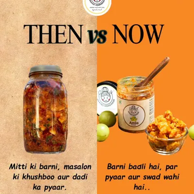The jars may have changed from the old mitti ki barni, but the love and taste inside are still the same. This is a journey from 1995 to today, keeping tradition alive.