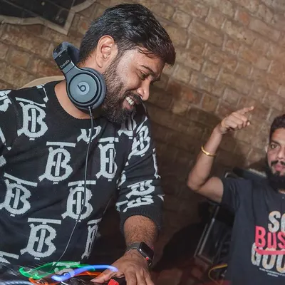 Sharing a laugh while dropping some hip-hop beats at Soro in Goa. Themed nights like this are a great way to dive deep into a specific genre and create a unique party atmosphere.