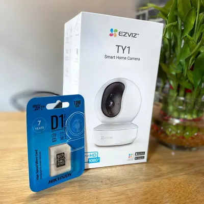 This Ezviz TY1 Smart Home Camera is a popular choice for indoor monitoring. We pair it with a high-endurance Hikvision memory card for reliable local recording, and we handle the complete installation and app configuration for you.