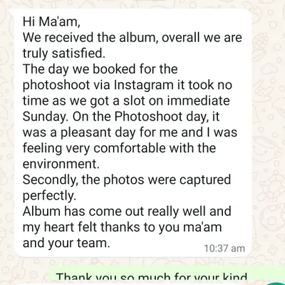Your kind words mean the world to me! I'm so happy you felt comfortable and that you love your album. Creating a pleasant and memorable experience is always my top priority.
