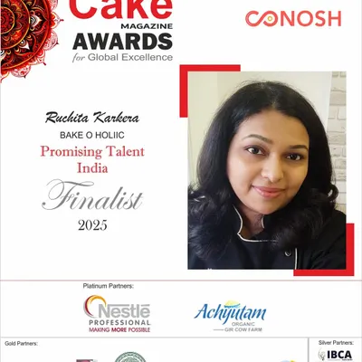 I was so thrilled and grateful to be named a Finalist for the 'Promising Talent - India' category at the India & International Cake Magazine Awards. It's a joy to have my passion for baking recognized on such a wonderful platform.