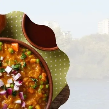 A delicious bowl of Pav Bhaji, a classic favorite for any party. Our chefs make it fresh with the perfect blend of spices.