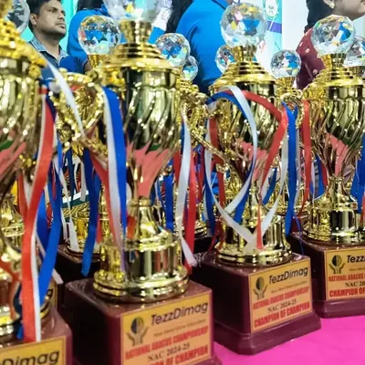A close-up of the "Champion of Champion" trophies for our National Abacus Championship. We believe in recognizing and rewarding excellence.