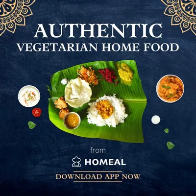 This is what we stand for: authentic vegetarian home food. A simple, wholesome meal served on a traditional banana leaf represents the purity and taste you can expect from our home chefs.