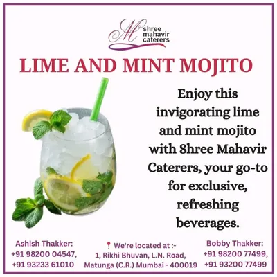 Enjoy our invigorating Lime and Mint Mojito. This classic non-alcoholic beverage is the perfect balance of tangy and refreshing, making it a go-to choice for any celebration.