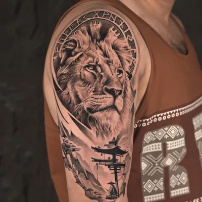 The king of the jungle, captured in stunning black and grey realism. This lion portrait uses intricate shading to detail every strand of fur in the mane, creating a look of nobility and power.