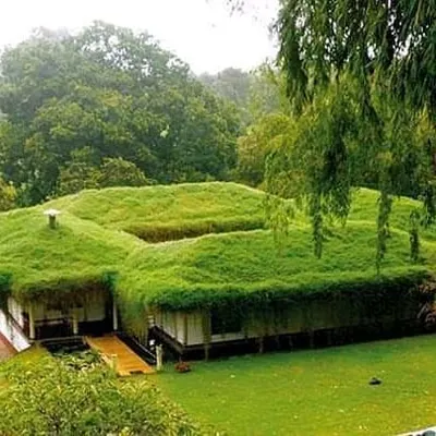 We push the boundaries of residential green design with concepts like this extensive green roof. This living roof provides excellent natural insulation, reduces stormwater runoff, and creates a unique home that is fully integrated with its natural surroundings.