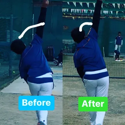 A small adjustment can make a big difference. This before and after image shows how we corrected a bowler's arm alignment for a more efficient and powerful action.