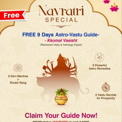 My free Navratri Special Astro-Vastu Guide. To help you make the most of the nine divine nights, I offer a complimentary guide. It includes 9 Devi Mantras, 9 powerful astro remedies, and 9 Vastu secrets for prosperity that you can easily follow.