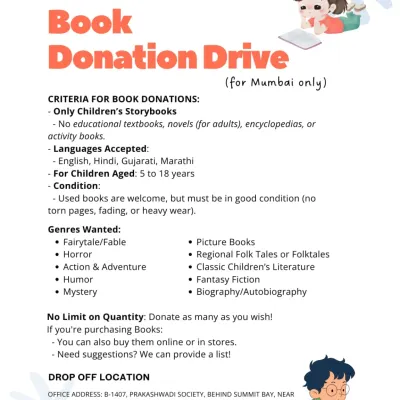 Bring a smile to a child's face by donating to our Book Donation Drive. Your cherished storybooks will inspire hope and spark imagination for children at our new libraries. Every book counts.