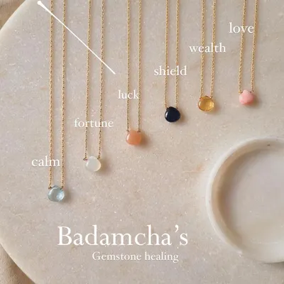 This is the heart of what I do. Each handmade 'Badamcha' pendant holds a different energy. Whether you seek calm with Aquamarine, fortune with White Moonstone, luck with Peach Moonstone, protection with Black Onyx, wealth with Citrine, or love with Pink Opal, there is a stone waiting for you.