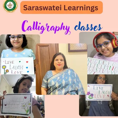 This is what our online classroom looks like. It's a joy to connect with students from everywhere, guiding them through their calligraphy projects in a fun, interactive virtual setting. You can see the pride on their faces as they show their work.