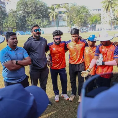 A team huddle during a preparation match for the Purshottam Shield. This is where I share strategies and motivate the players. Moments like these build unity and ensure everyone is working towards the same goal.