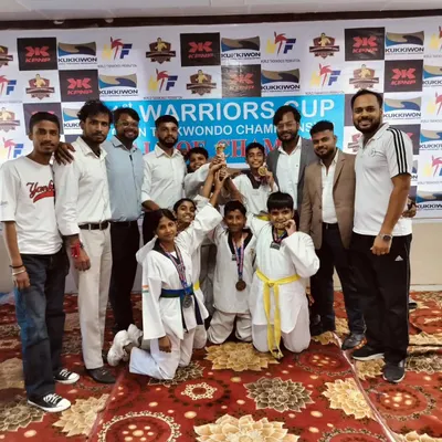 The entire team celebrating our trophy win at the Warriors Cup. These are the moments we cherish, celebrating as one big family.
