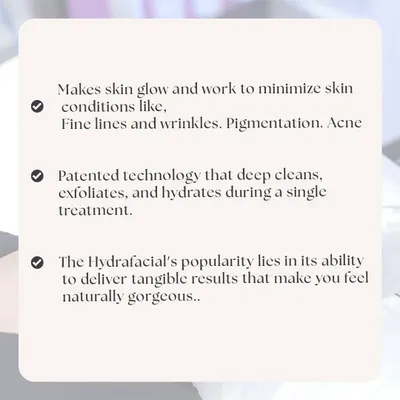 The Hydrafacial Syndeo system represents the future of facials. This patented technology delivers tangible results by deep cleaning, exfoliating, and hydrating the skin in a single, personalized treatment for a naturally gorgeous glow.