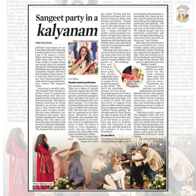 I am so proud to share our feature in The New Indian Express. This was a result of my team's passion and dedication to making every sangeet a unique and heartfelt event.