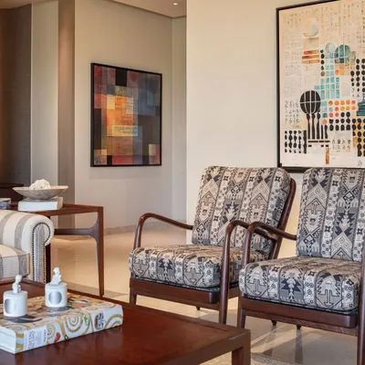 Can a home be both rooted and modern? For the Max128 model apartment in Noida, we blended contemporary forms with traditional Indian patterns and textures. The result is a living space that feels both globally sophisticated and deeply personal.