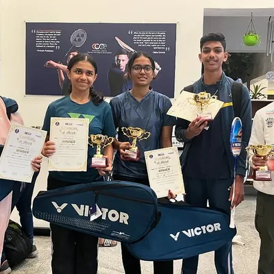 A proud moment for RBA with winners in four different categories at the Ramco Cement PSB Open Junior Badminton Tournament. This is a testament to the dedication of our players and coaches.