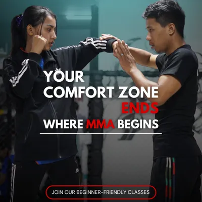 Your comfort zone ends where MMA begins. If you're ready to challenge yourself and see what you're capable of, our beginner-friendly classes are the perfect place to start.