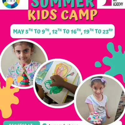 My summer art camps are designed to be fun and flexible. This flyer shows the variety of activities and multiple batches available for kids at my Prabhadevi center.