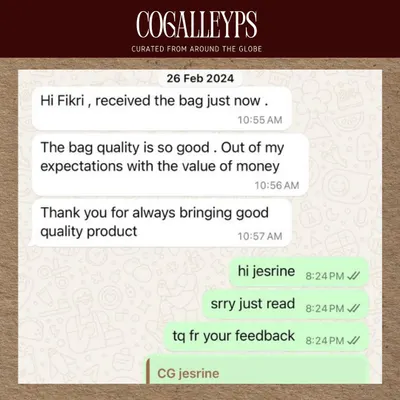 I love getting messages like this. It makes all the hunting for good quality items worth it when a customer is happy with the value and quality of her new bag.