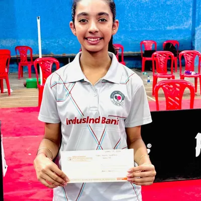 A spectacular performance by Hrithika Madhur, who secured her first-ever State Title in the Under-17 Girls category at the 5th Maharashtra State Ranking Tournament in Sangli.