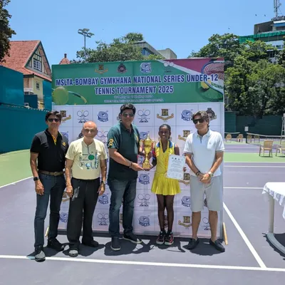 A double crown for Trisha Bhosale at the AITA Bombay Gymkhana National Series. She was the champion in both Singles and Doubles in the Under-12 category, a proud moment for our academy.