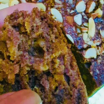 Everyone deserves a sweet treat. This is a gluten-free and sugar-free apple carrot cake, made with date paste, eggs, and finger millet (ragi) flour. Yummity yum.