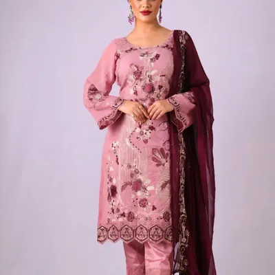 A standard e-commerce shot for an ethnic wear brand. The clean background and direct lighting ensure the product's color and embroidery details are accurately represented for online shoppers.