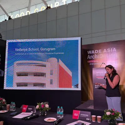 Here, Partner Akanksha Gupta presents the Vedanya School project as a finalist at the WADE ASIA awards. Sharing our work on public platforms allows us to engage in a broader dialogue about how architecture can create vibrant and effective learning environments.