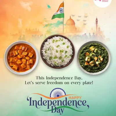 This Independence Day, I served freedom on a plate with the colors of our flag represented by Shahi Paneer, steamed rice, and Palak Paneer.